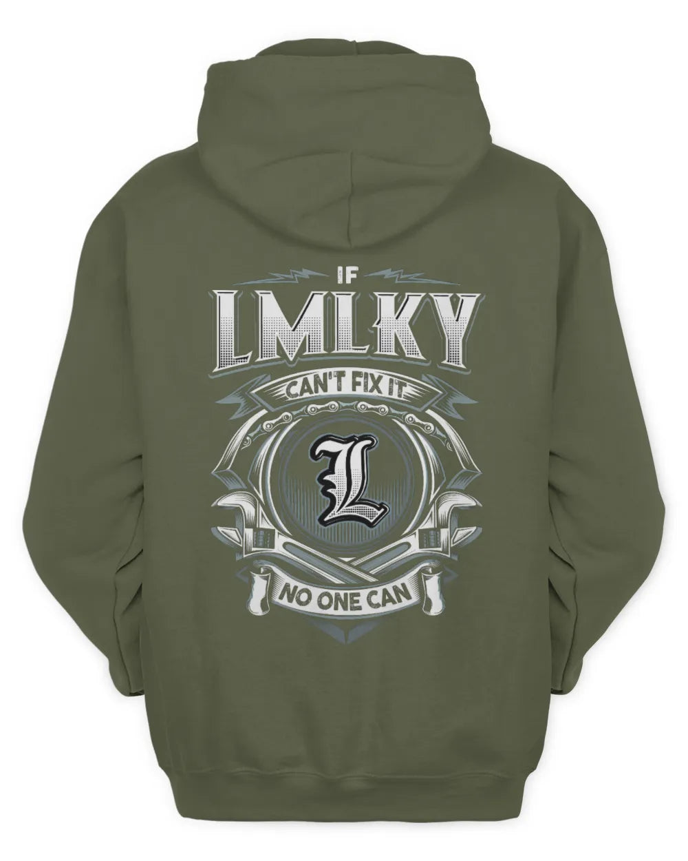LMLKY AP81-K4-626 - Personalized Ahmed Quote Apparel “If Ahmed Can't Fix It, No One Can” - Unisex Hoodie - Military Green