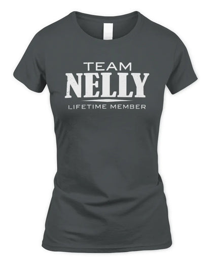 NELLY BL62-K4-128 - Personalized “Team NAME Lifetime Member” - Women's Standard T-Shirt - Charcoal