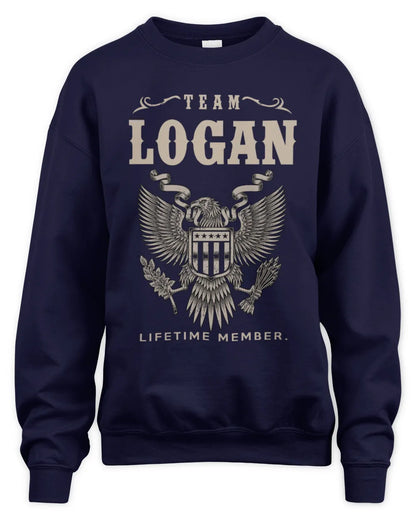 LOGAN TP06-K82 – Personalized Classic Style Apparel “Team NAME Lifetime Member” - Unisex Sweatshirt - Navy
