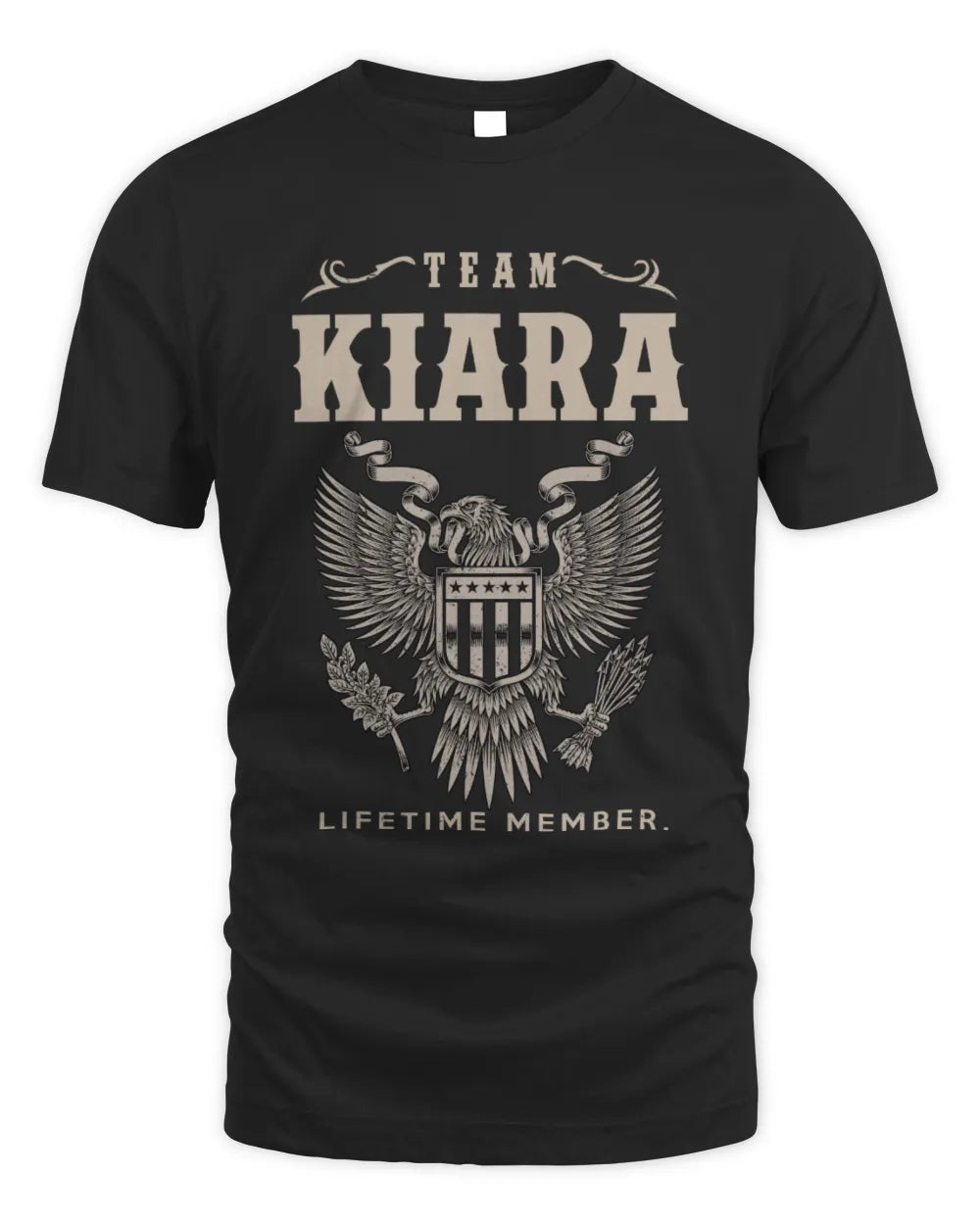 KIARA TP06-K82 – Personalized Classic Style Apparel “Team NAME Lifetime Member” - Unisex Standard T-Shirt - Black