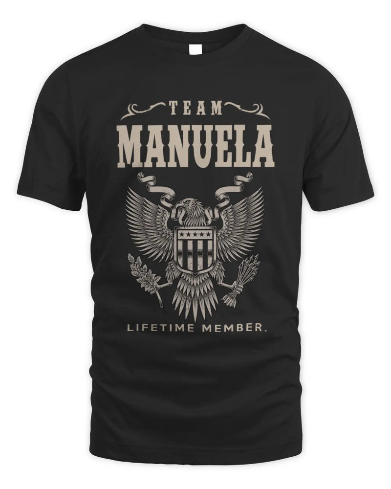 MANUELA TP06-K82 – Personalized Classic Style Apparel “Team NAME Lifetime Member” - Unisex Standard T-Shirt - Black