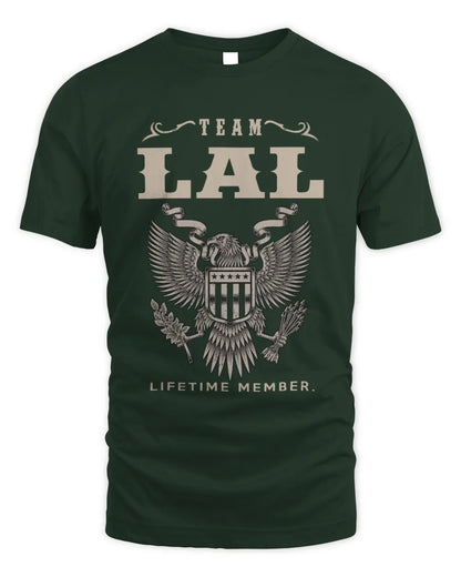 LAL TP06-K82 – Personalized Classic Style Apparel “Team NAME Lifetime Member” - Unisex Standard T-Shirt - Forest Green