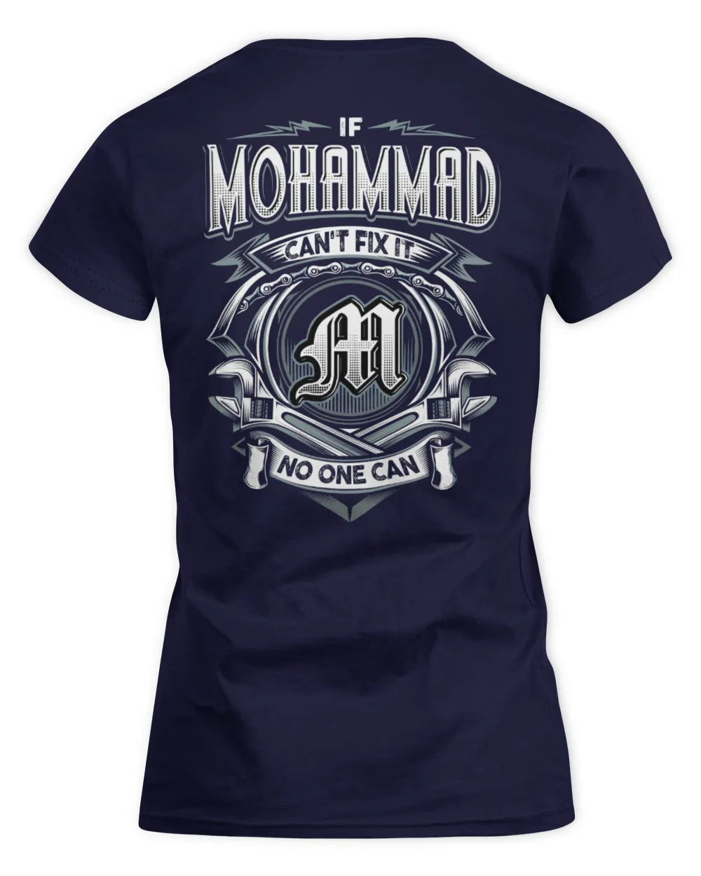 MOHAMMAD AP81-K4-626 - Personalized Ahmed Quote Apparel “If Ahmed Can't Fix It, No One Can” - Women's Standard T-Shirt - Navy