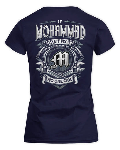 MOHAMMAD AP81-K4-626 - Personalized Ahmed Quote Apparel “If Ahmed Can't Fix It, No One Can” - Women's Standard T-Shirt - Navy
