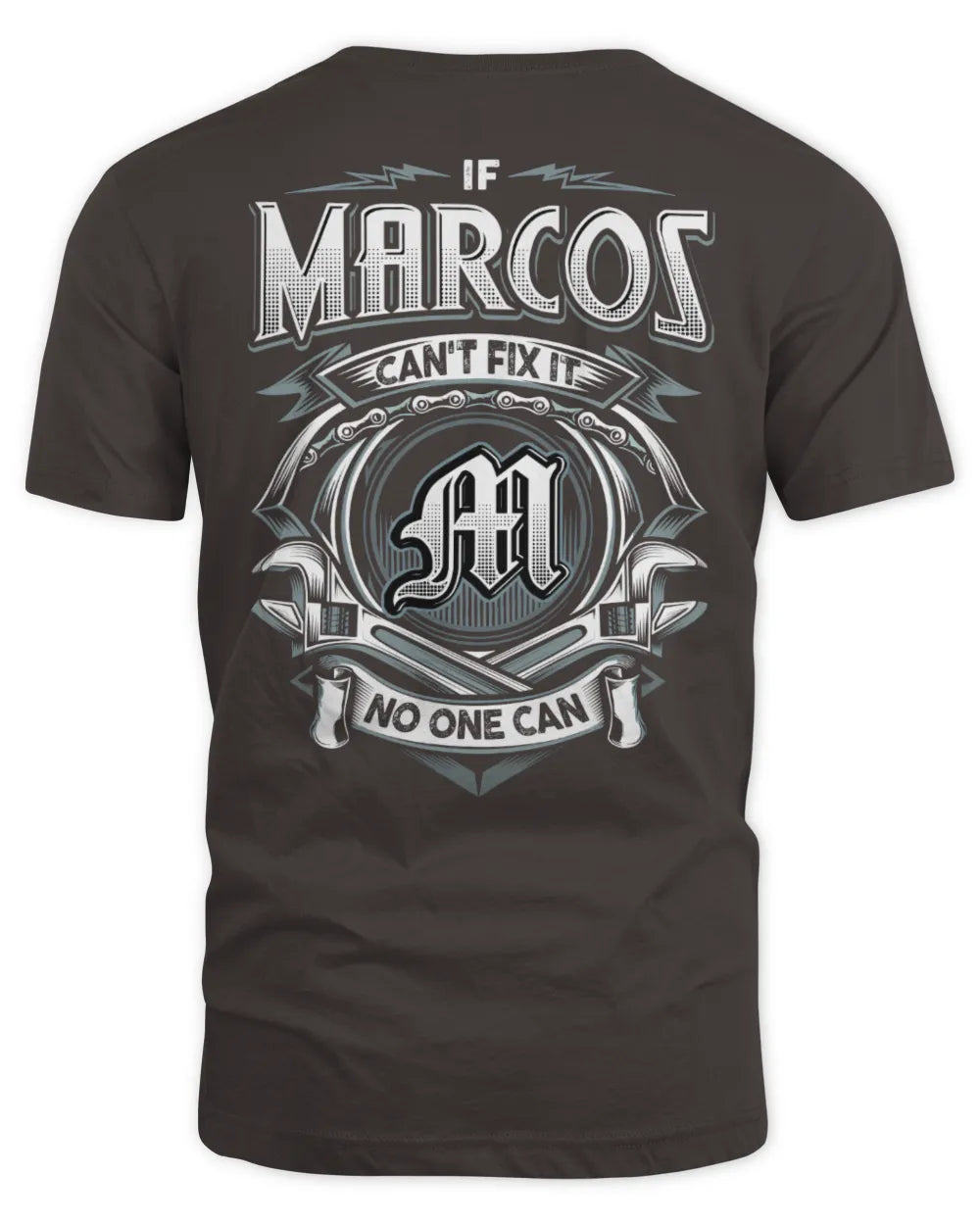 MARCOS AP81-K4-626 - Personalized Ahmed Quote Apparel “If Ahmed Can't Fix It, No One Can” - Unisex Standard T-Shirt - Dark Chocolate