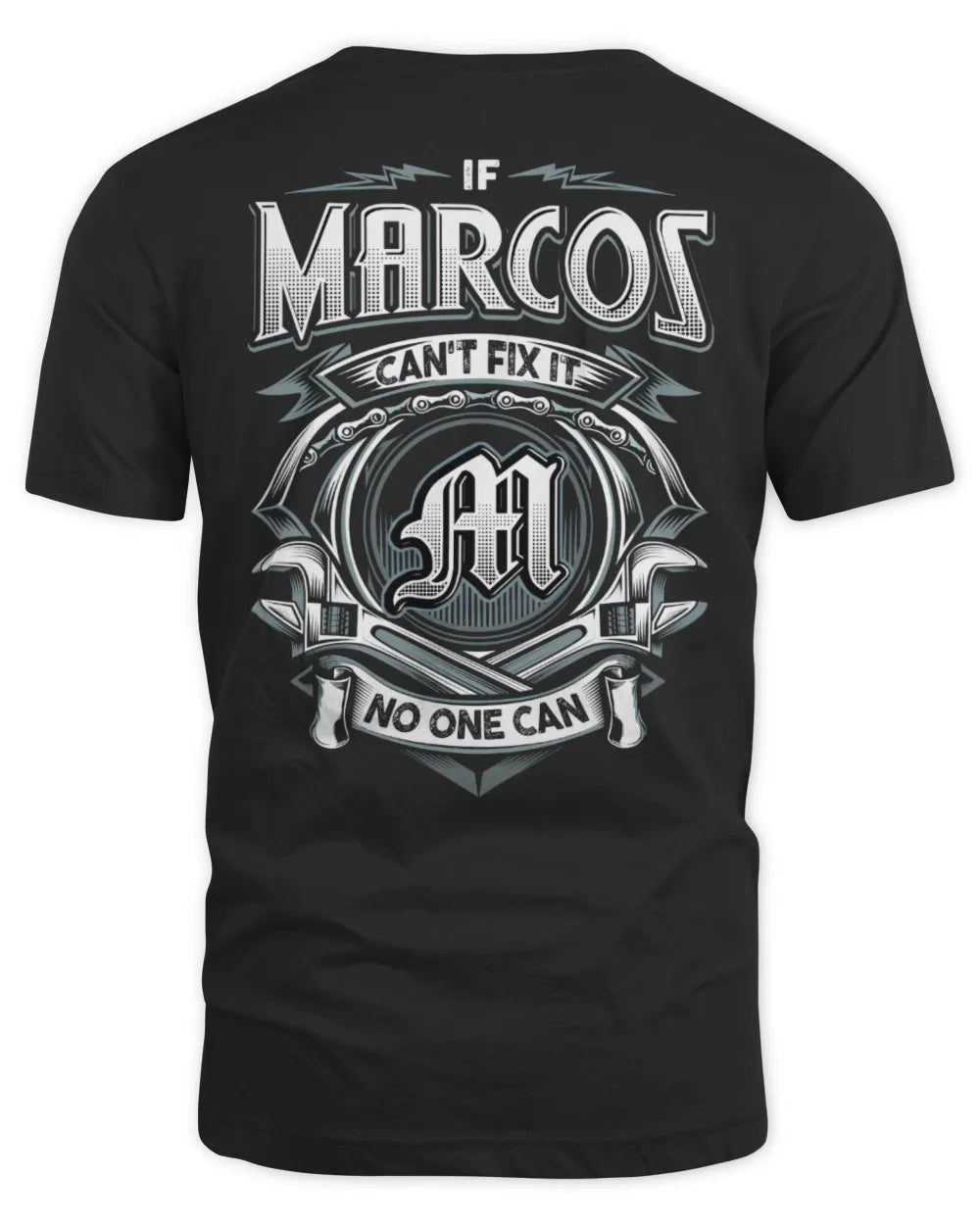 MARCOS AP81-K4-626 - Personalized Ahmed Quote Apparel “If Ahmed Can't Fix It, No One Can” - Unisex Standard T-Shirt - Black