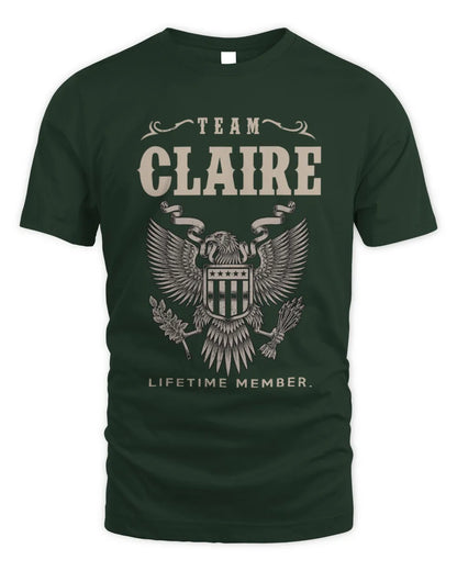 CLAIRE TP06-K82 – Personalized Classic Style Apparel “Team NAME Lifetime Member” - Unisex Standard T-Shirt - Forest Green