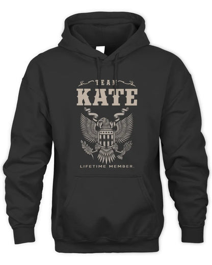 KATE TP06-K82 – Personalized Classic Style Apparel “Team NAME Lifetime Member” - Unisex Hoodie - Black