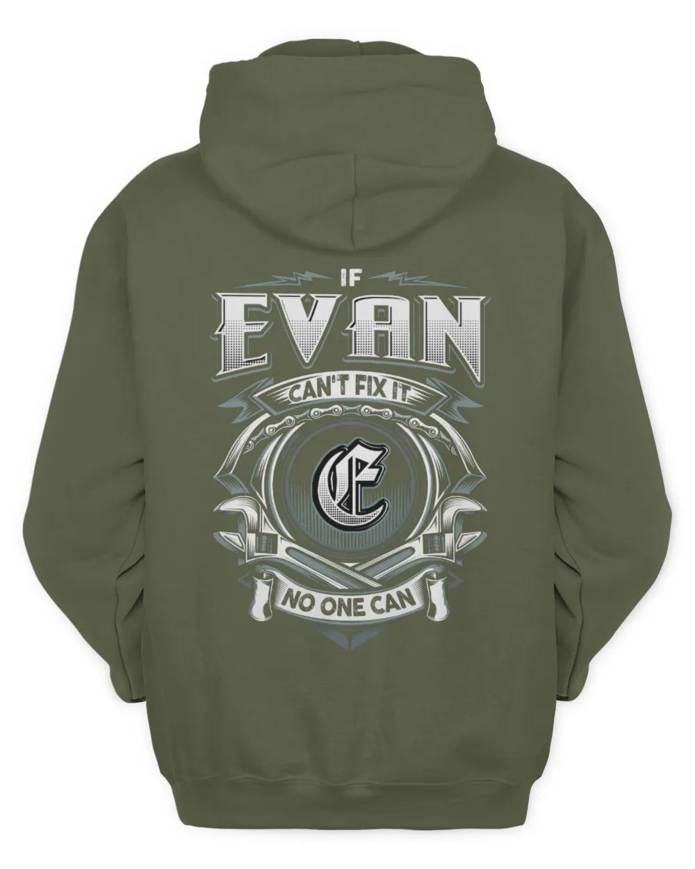 EVAN AP81-K4-626 - Personalized Ahmed Quote Apparel “If Ahmed Can't Fix It, No One Can” - Unisex Hoodie - Military Green