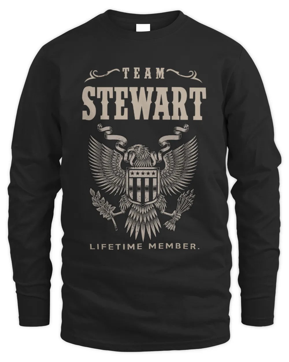 STEWART TP06-K82 – Personalized Classic Style Apparel “Team NAME Lifetime Member” - Men's Long Sleeved T-Shirt - Black