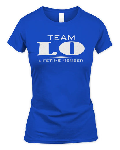 LO BL62-K4-128 - Personalized “Team NAME Lifetime Member” - Women's Standard T-Shirt - Royal