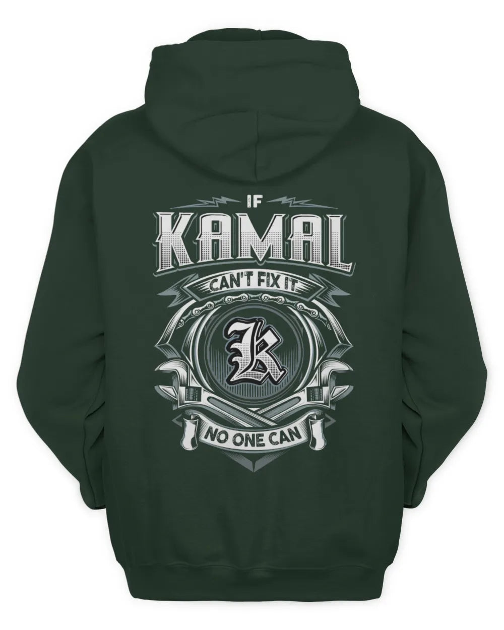 KAMAL AP81-K4-626 - Personalized Ahmed Quote Apparel “If Ahmed Can't Fix It, No One Can” - Unisex Hoodie - Forest Green