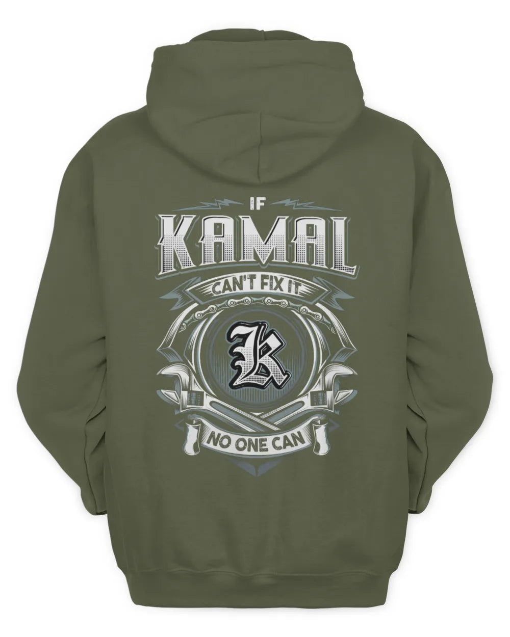 KAMAL AP81-K4-626 - Personalized Ahmed Quote Apparel “If Ahmed Can't Fix It, No One Can” - Unisex Hoodie - Military Green