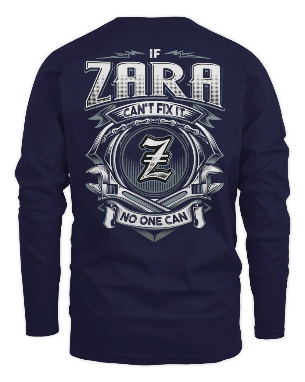ZARA AP81-K4-626 - Personalized Ahmed Quote Apparel “If Ahmed Can't Fix It, No One Can” - Men's Long Sleeved T-Shirt - Navy