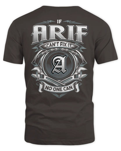 ARIF AP81-K4-626 - Personalized Ahmed Quote Apparel “If Ahmed Can't Fix It, No One Can” - Unisex Standard T-Shirt - Dark Chocolate