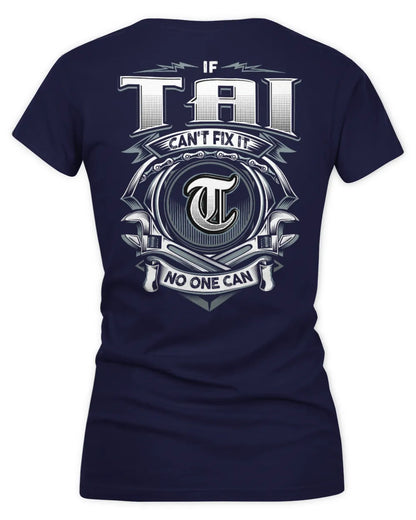 TAI AP81-K4-626 - Personalized Ahmed Quote Apparel “If Ahmed Can't Fix It, No One Can” - Women's V-Neck T-Shirt - Navy