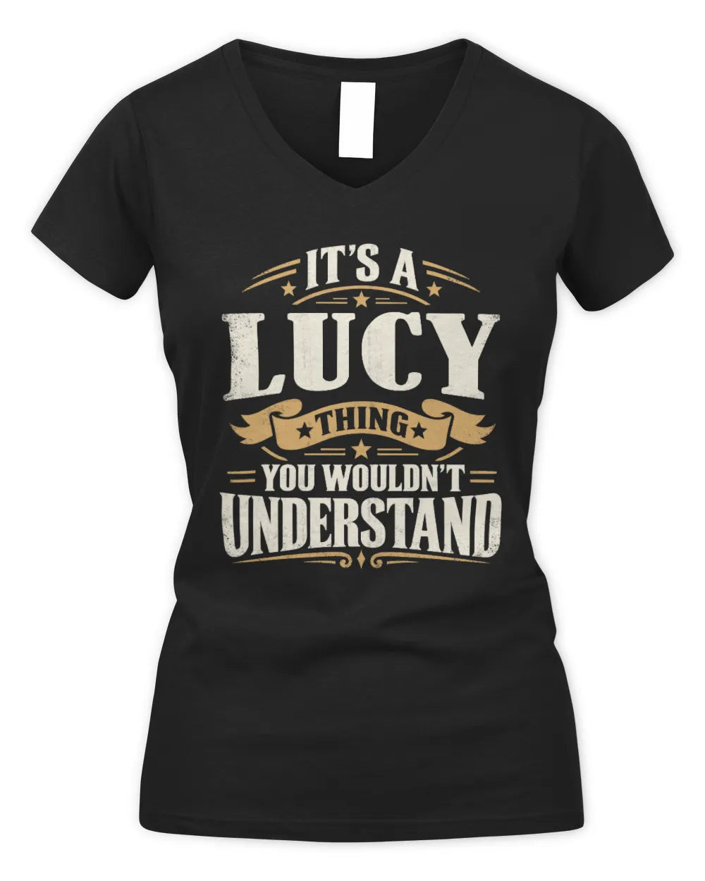 LUCY P08 TH51 - Personalized “It’s a/an [NAME] Thing – You Wouldn’t Understand” Shirt - Women's V-Neck T-Shirt - Black
