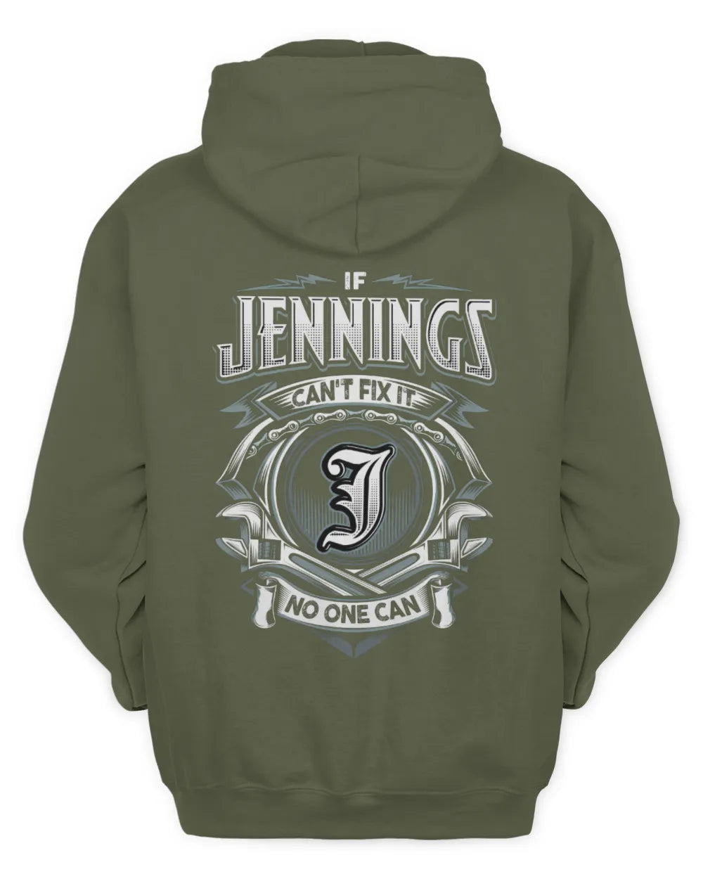 JENNINGS AP81-K4-626 - Personalized Ahmed Quote Apparel “If Ahmed Can't Fix It, No One Can” - Unisex Hoodie - Military Green