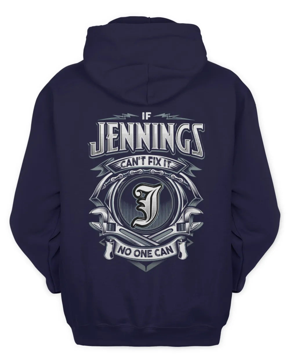 JENNINGS AP81-K4-626 - Personalized Ahmed Quote Apparel “If Ahmed Can't Fix It, No One Can” - Unisex Hoodie - Navy