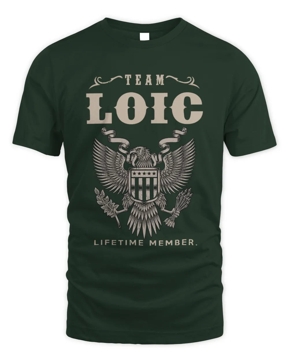 LOIC TP06-K82 – Personalized Classic Style Apparel “Team NAME Lifetime Member” - Unisex Standard T-Shirt - Forest Green