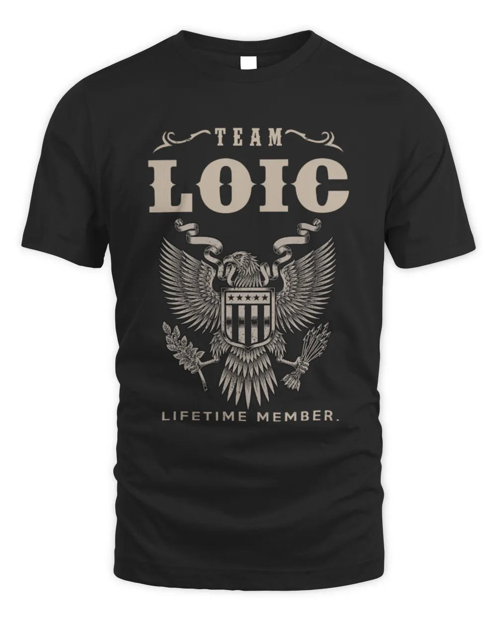 LOIC TP06-K82 – Personalized Classic Style Apparel “Team NAME Lifetime Member” - Unisex Standard T-Shirt - Black