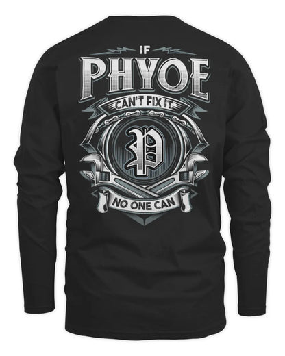 PHYOE AP81-K4-626 - Personalized Ahmed Quote Apparel “If Ahmed Can't Fix It, No One Can” - Men's Long Sleeved T-Shirt - Black