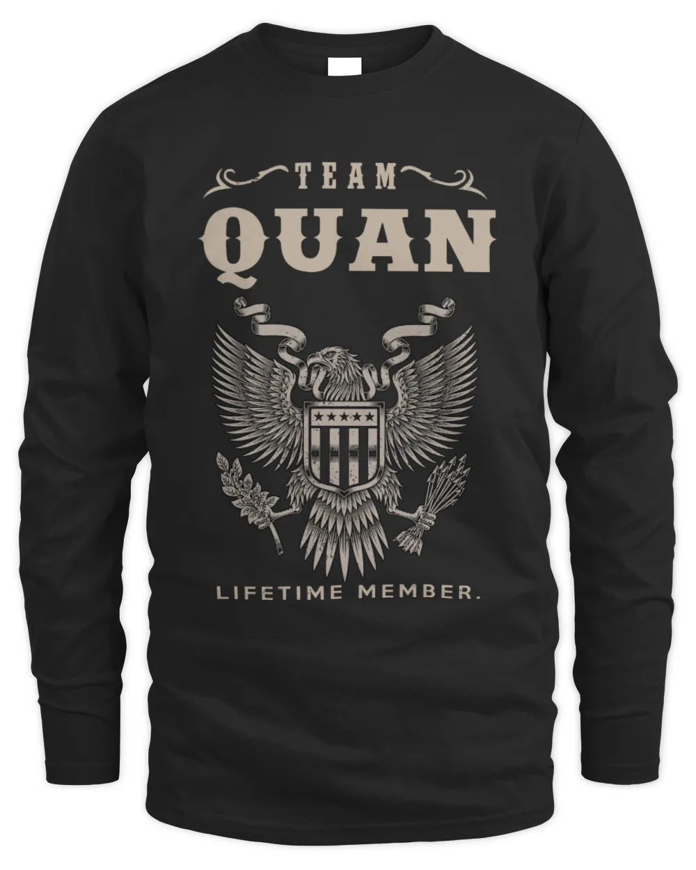 QUAN TP06-K82 – Personalized Classic Style Apparel “Team NAME Lifetime Member” - Men's Long Sleeved T-Shirt - Black