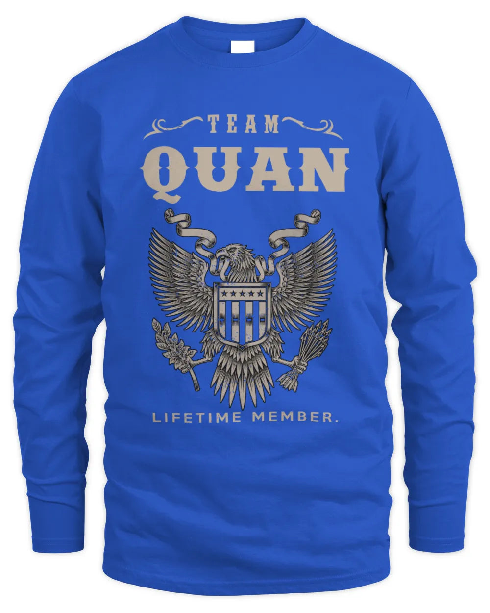 QUAN TP06-K82 – Personalized Classic Style Apparel “Team NAME Lifetime Member” - Men's Long Sleeved T-Shirt - Royal
