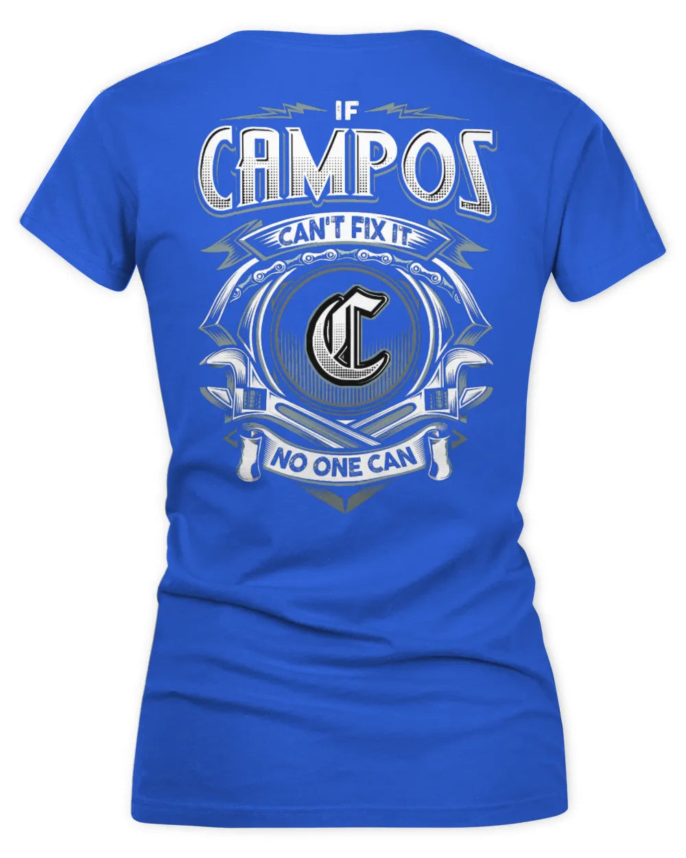CAMPOS AP81-K4-626 - Personalized Ahmed Quote Apparel “If Ahmed Can't Fix It, No One Can” - Women's V-Neck T-Shirt - Royal