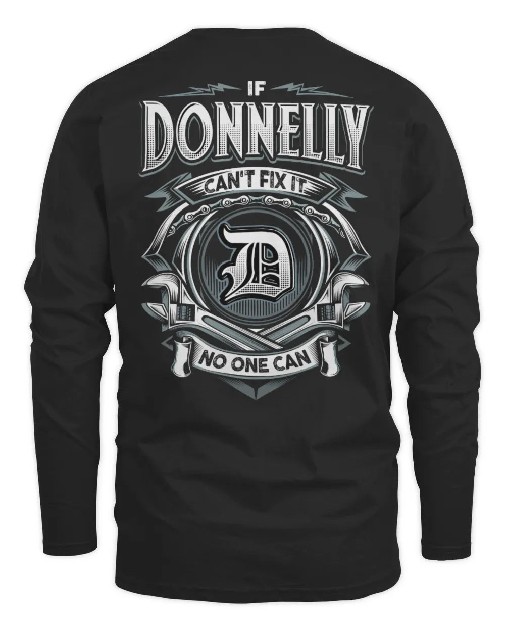 DONNELLY AP81-K4-626 - Personalized Ahmed Quote Apparel “If Ahmed Can't Fix It, No One Can” - Men's Long Sleeved T-Shirt - Black