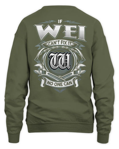 WEI AP81-K4-626 - Personalized Ahmed Quote Apparel “If Ahmed Can't Fix It, No One Can” - Unisex Sweatshirt - Military Green