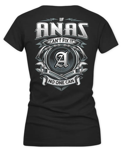 ANAS AP81-K4-626 - Personalized Ahmed Quote Apparel “If Ahmed Can't Fix It, No One Can” - Women's V-Neck T-Shirt - Black