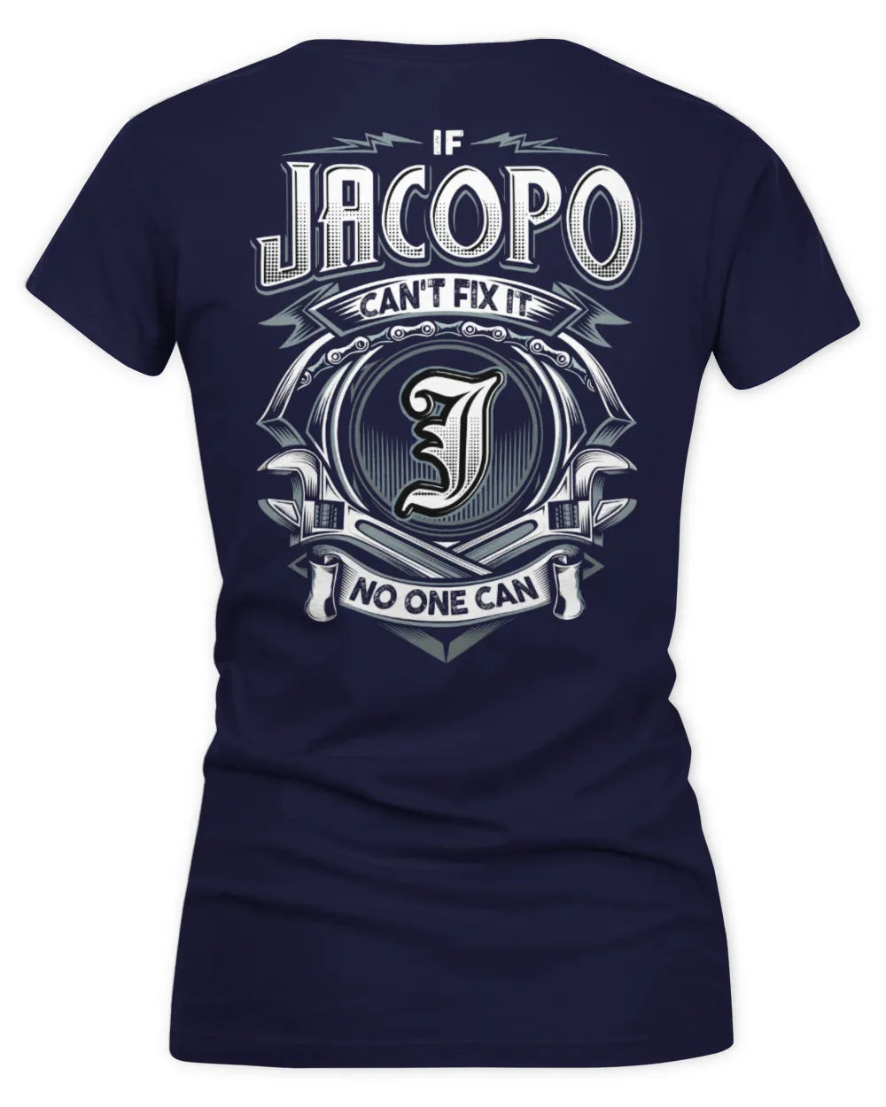 JACOPO AP81-K4-626 - Personalized Ahmed Quote Apparel “If Ahmed Can't Fix It, No One Can” - Women's V-Neck T-Shirt - Navy