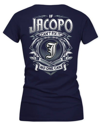 JACOPO AP81-K4-626 - Personalized Ahmed Quote Apparel “If Ahmed Can't Fix It, No One Can” - Women's V-Neck T-Shirt - Navy