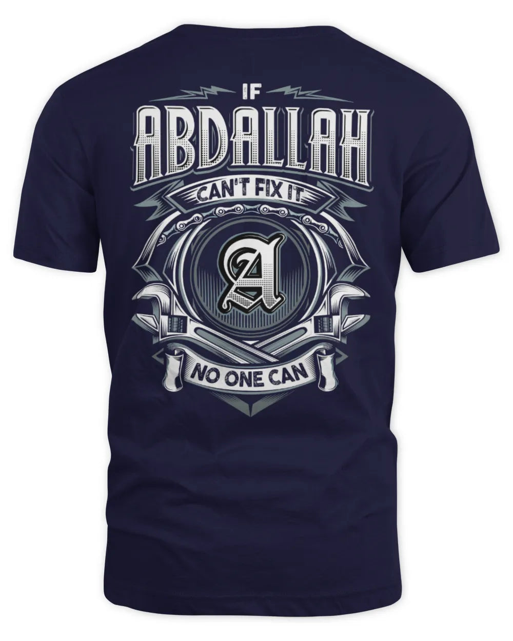 ABDALLAH AP81-K4-626 - Personalized Ahmed Quote Apparel “If Ahmed Can't Fix It, No One Can” - Unisex Standard T-Shirt - Navy