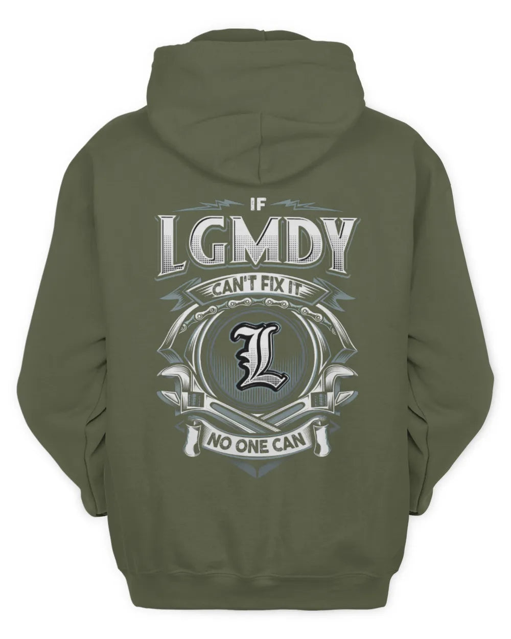 LGMDY AP81-K4-626 - Personalized Ahmed Quote Apparel “If Ahmed Can't Fix It, No One Can” - Unisex Hoodie - Military Green