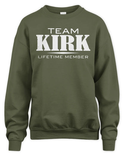 KIRK BL62-K4-128 - Personalized “Team NAME Lifetime Member” - Unisex Sweatshirt - Military Green