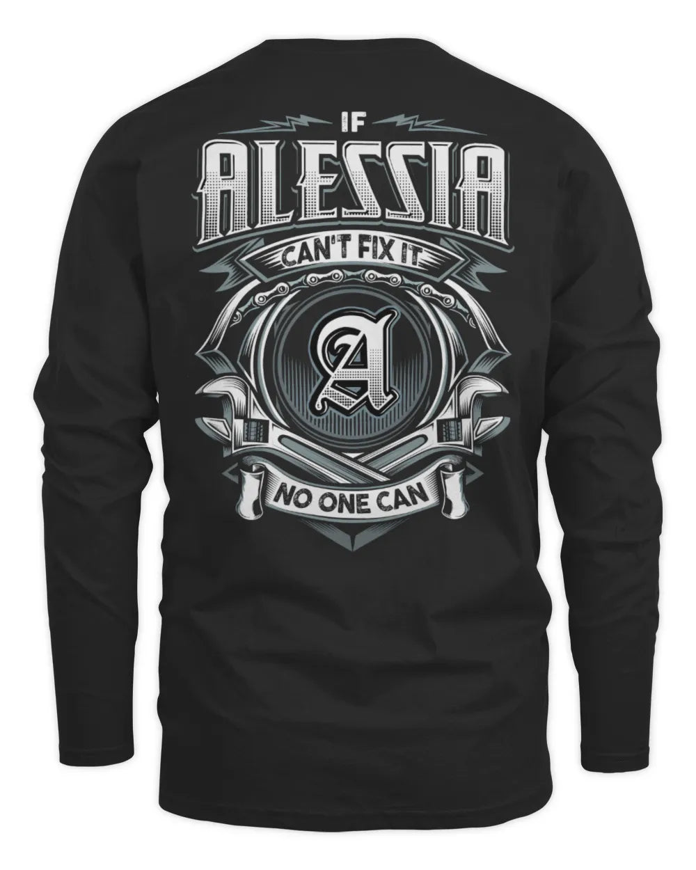 ALESSIA AP81-K4-626 - Personalized Ahmed Quote Apparel “If Ahmed Can't Fix It, No One Can” - Men's Long Sleeved T-Shirt - Black