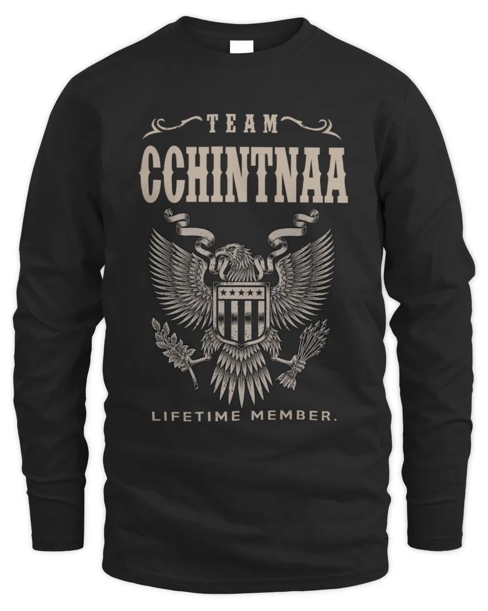 CCHINTNAA TP06-K82 – Personalized Classic Style Apparel “Team NAME Lifetime Member” - Men's Long Sleeved T-Shirt - Black