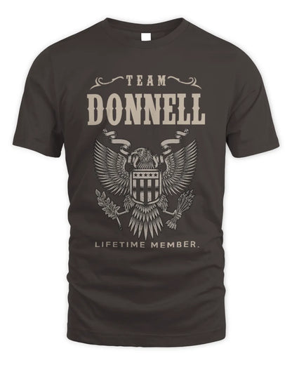 DONNELL TP06-K82 – Personalized Classic Style Apparel “Team NAME Lifetime Member” - Unisex Standard T-Shirt - Dark Chocolate
