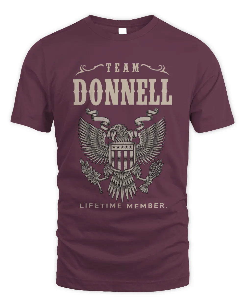 DONNELL TP06-K82 – Personalized Classic Style Apparel “Team NAME Lifetime Member” - Unisex Standard T-Shirt - Maroon