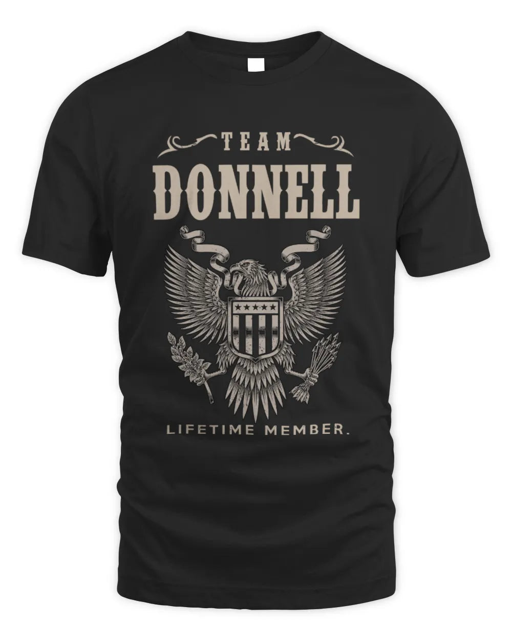 DONNELL TP06-K82 – Personalized Classic Style Apparel “Team NAME Lifetime Member” - Unisex Standard T-Shirt - Black
