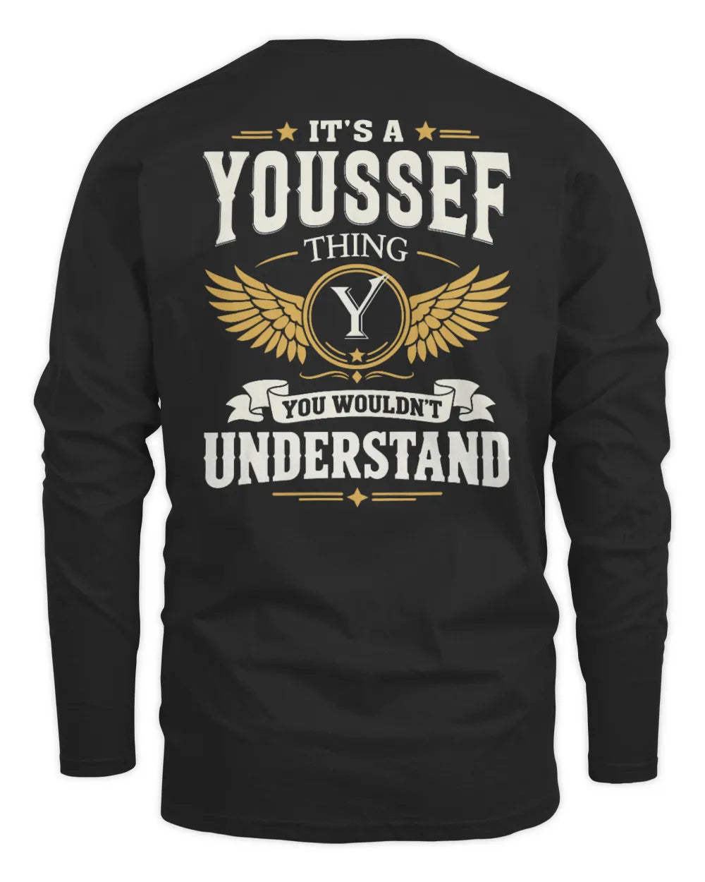 YOUSSEF KT06-M008 It’s a [NAME] Thing – You Wouldn’t Understand | Personalized Vintage T-Shirt - Men's Long Sleeved T-Shirt - Black