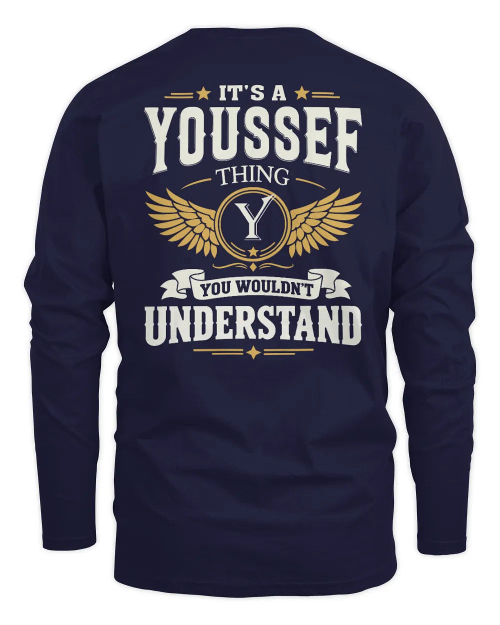 YOUSSEF KT06-M008 It’s a [NAME] Thing – You Wouldn’t Understand | Personalized Vintage T-Shirt - Men's Long Sleeved T-Shirt - Navy