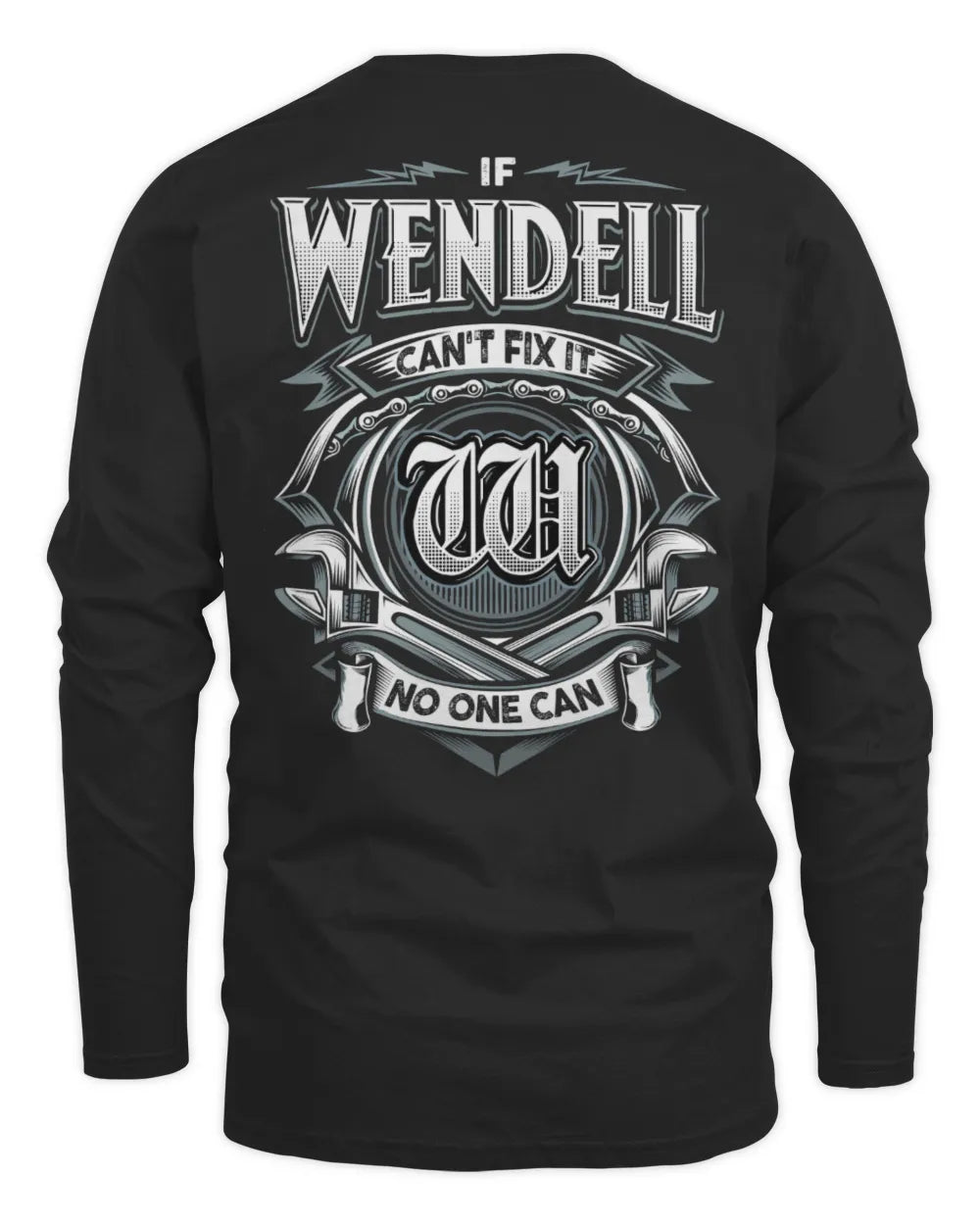 WENDELL AP81-K4-626 - Personalized Ahmed Quote Apparel “If Ahmed Can't Fix It, No One Can” - Men's Long Sleeved T-Shirt - Black