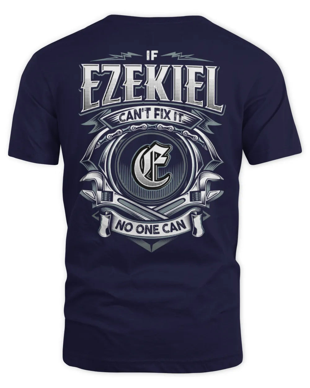 EZEKIEL AP81-K4-626 - Personalized Ahmed Quote Apparel “If Ahmed Can't Fix It, No One Can” - Unisex Standard T-Shirt - Navy