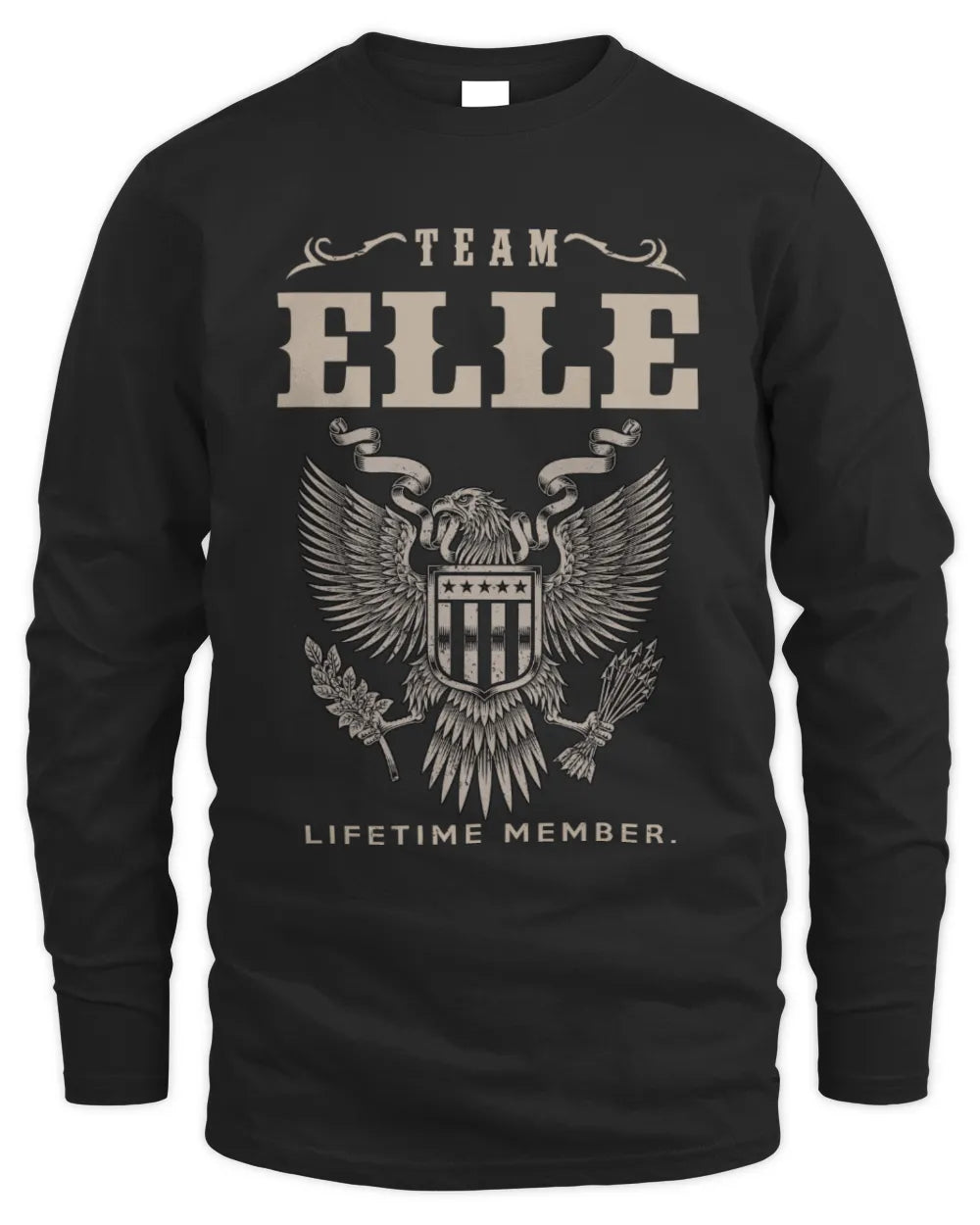 ELLE TP06-K82 – Personalized Classic Style Apparel “Team NAME Lifetime Member” - Men's Long Sleeved T-Shirt - Black