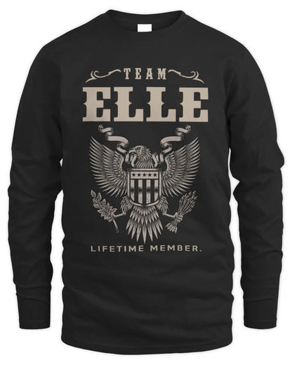 ELLE TP06-K82 – Personalized Classic Style Apparel “Team NAME Lifetime Member” - Men's Long Sleeved T-Shirt - Black