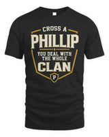 PHILLIP NT1-K008 Cross A/An NAME, You Deal With the Whole Clan | Personalized Vintage T-Shirt - Unisex Standard T-Shirt - Black