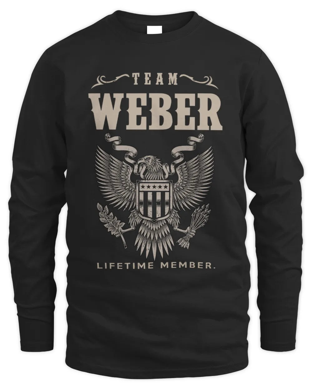 WEBER TP06-K82 – Personalized Classic Style Apparel “Team NAME Lifetime Member” - Men's Long Sleeved T-Shirt - Black